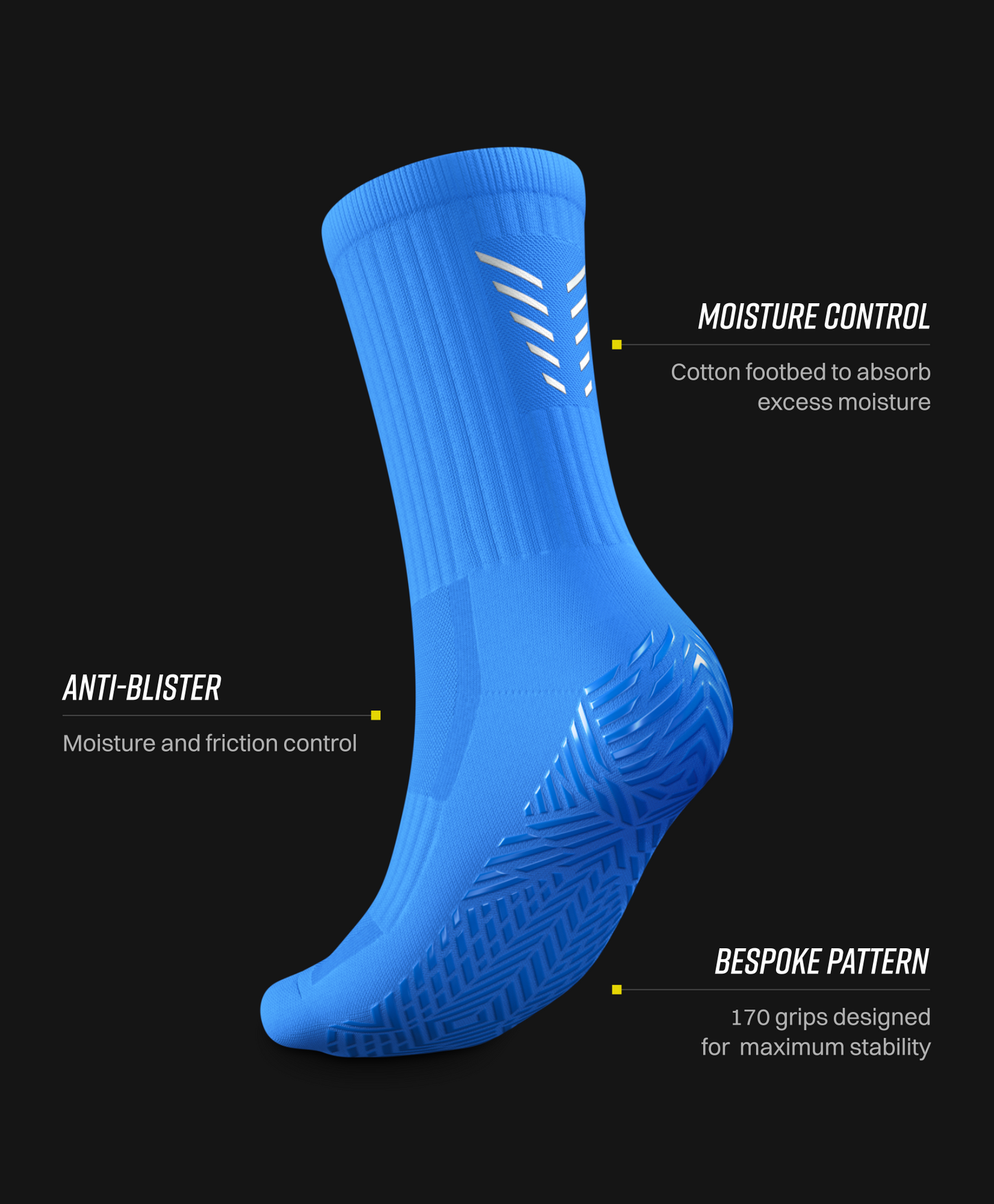 Reflective Mid-Calf Football Grip Socks